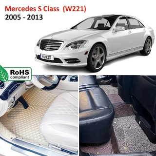 Thảm lót sàn 6D CAO CẤP Mercedes S Class (W221) 2005-2013 chỗ phủ kín sàn xe, cách âm, chống nước hiệu quả