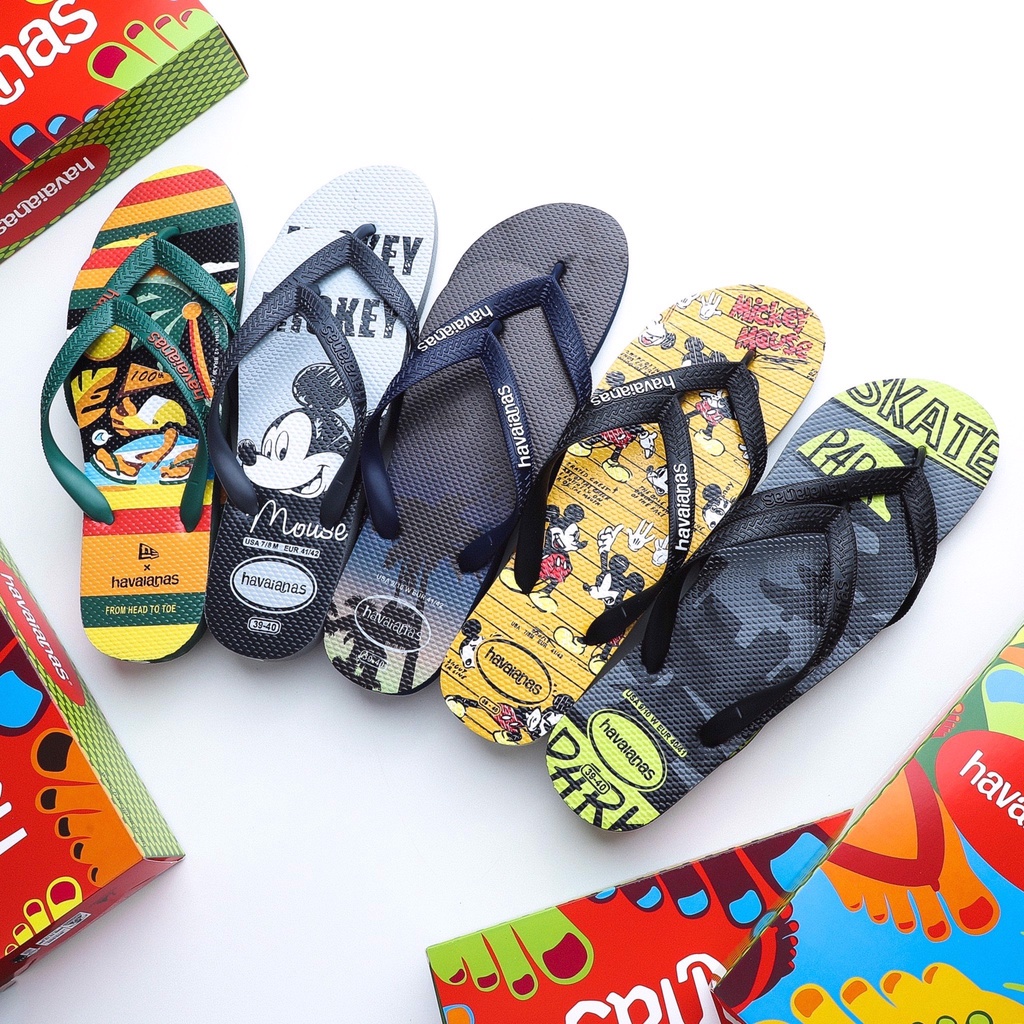 [NEW] Dép kẹp nam siêu bền cao su toàn bộ chống thấm nước Havaianas Made in Brazil