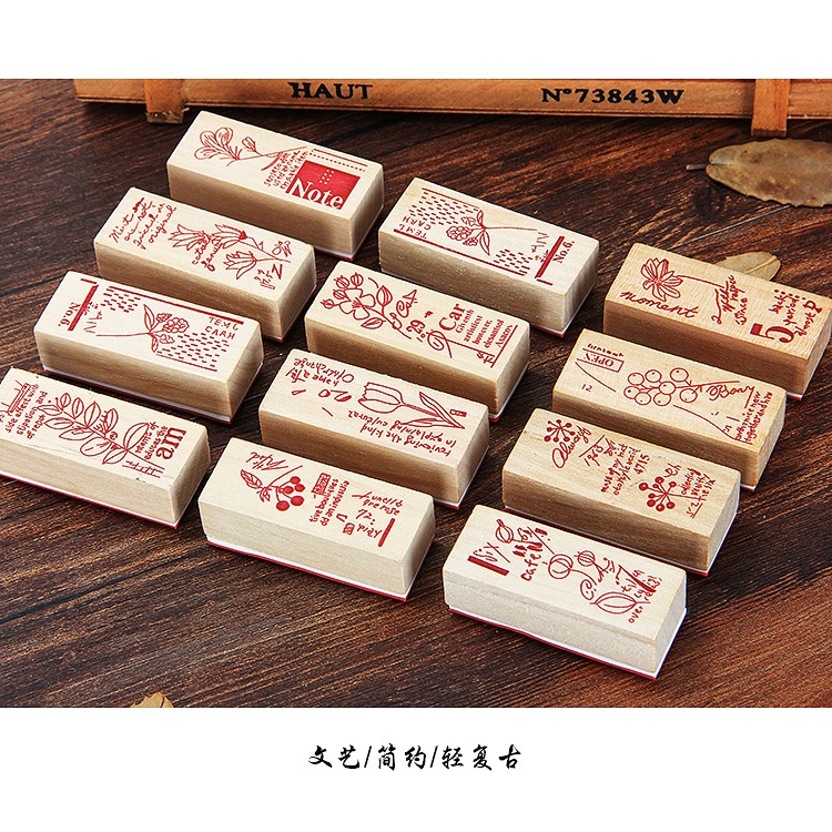 Dấu gỗ phong cách vintage HD11 - K85, retro trang trí sổ Bullet journal, thiệp chúc mừng, sổ tay, trang trí vở viết..