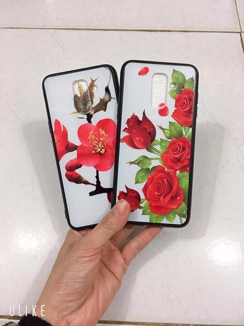 Ốp sam sung J8 (2018); A6 Plus hoa mầu đỏ