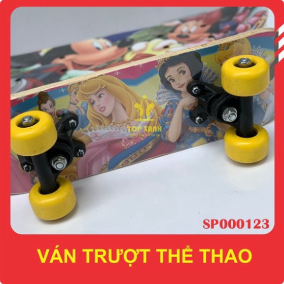 Ván trượt gỗ trẻ em in hoa văn đẹp mắt - bánh xe nhựa - kích thước 42cm - tải trọng 45kg (code : 1705)