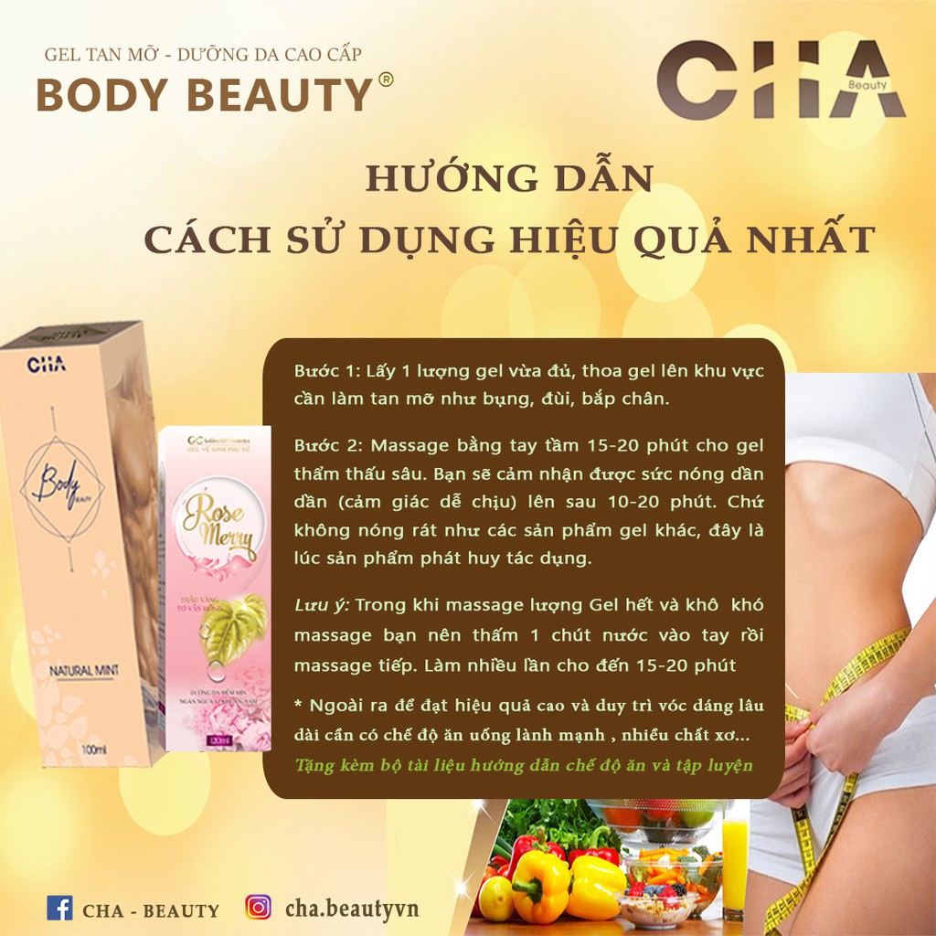 Gel Tan Mỡ Tạo Dáng Thon Gọn Body Beauty Cao Cấp 100ml - Tonic Pharma Chính Hãng