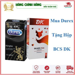 [Mua 1 Tặng 1] Bao Cao Su DUREX KING TEX -Hộp 10 BAO TẶNG Hộp BCS DK