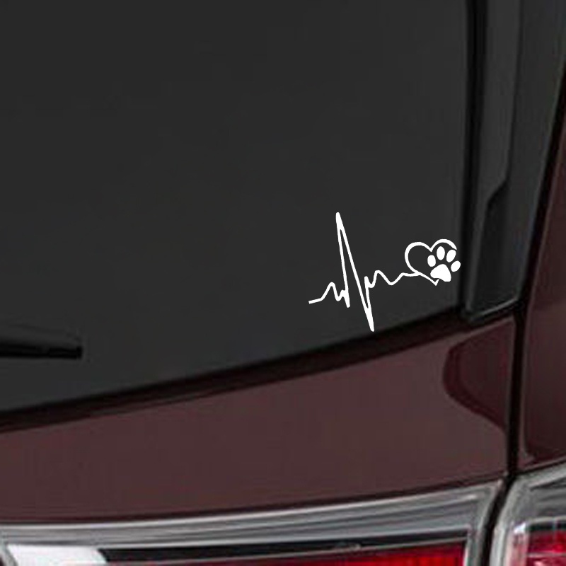 Đề Can Vinyl In Hình Dấu Chân Chó Sáng Tạo 13 * 10.3CM Tự Dính Trang Trí Xe Hơi