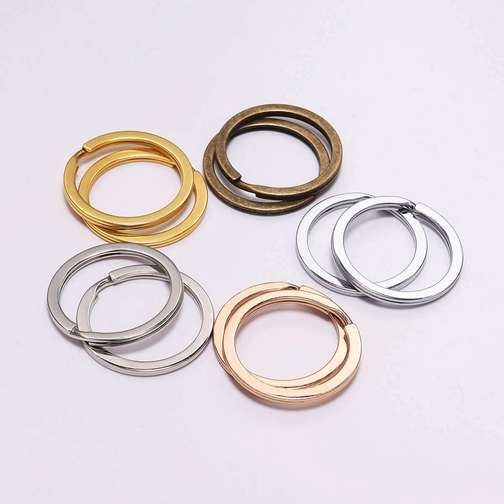 Set 10 Vòng Tròn Dẹt 25-30mm Tự Làm Móc Khóa Tiện Dụng