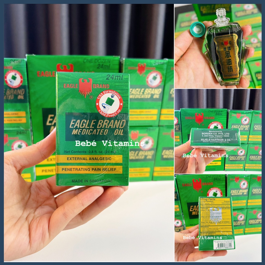 Dầu gió xanh con Ó hai nắp 24ml Mỹ  - Bebé Vitamins