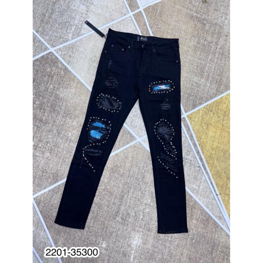 Quần Jean Nam Đính Đá Cực Chất - Quần jean Nam AMR Vá SPF