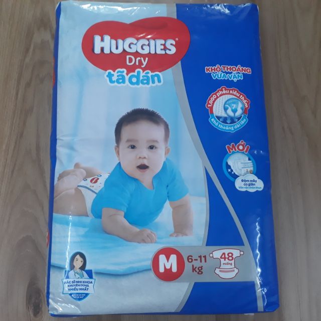 TẢ DÁN HUGGIES SIZE M (48M)