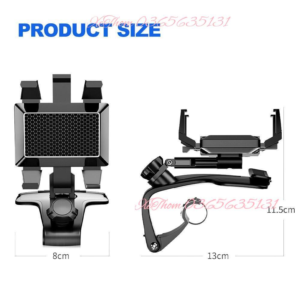 Giá đỡ điện thoại ô tô Car phone holder kẹp trên xe hơi xoay 360 độ chống rung treo đa điểm trên taplo, gương chiếu hậu