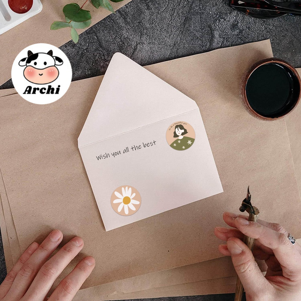 Cuộn 500 sticker dán kích thước 1 inch