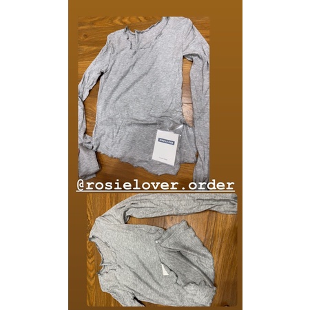 Áo thun tay dài ôm body kiểu nữ vạt chéo xẻ tà trơn cổ tròn - Order taobao quảng châu