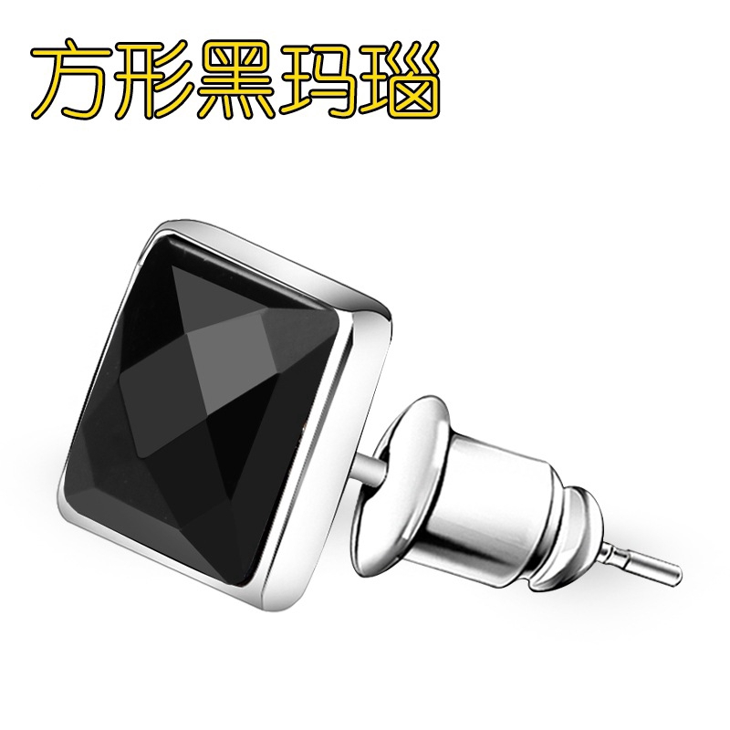 Hoa Tai Bạc Nam Bông Tai Kim Cương Thạch Anh Tím Theo Phong Cách Hàn Quốc Trang Sức