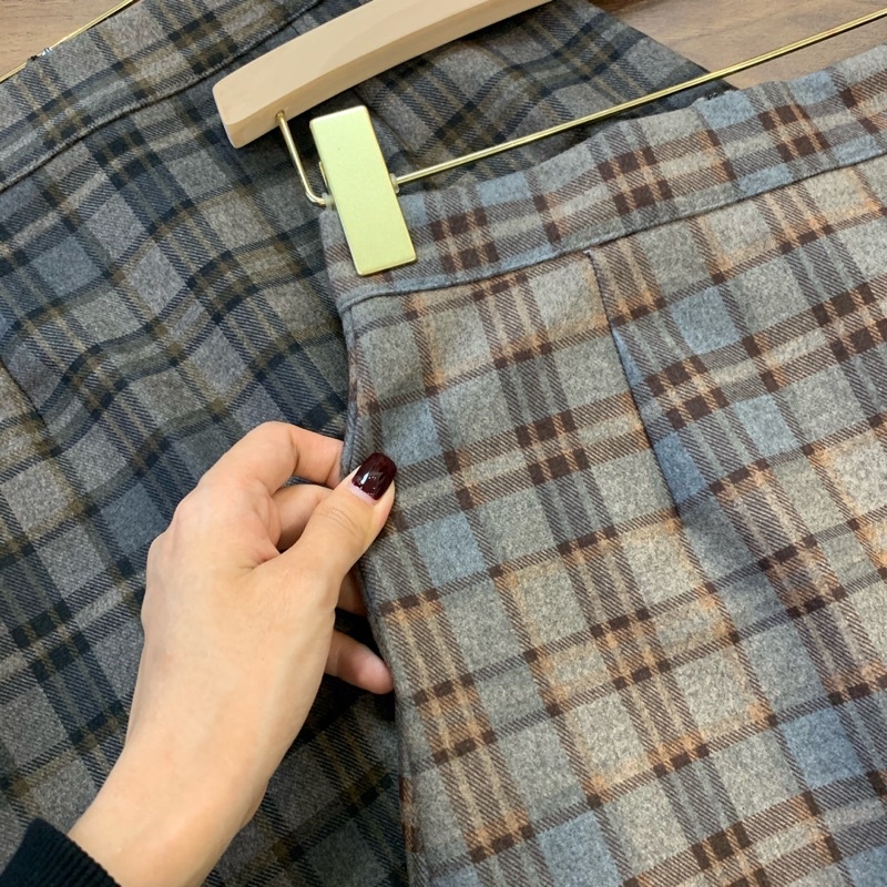 Chân váy kẻ dạ 2 màu cv428