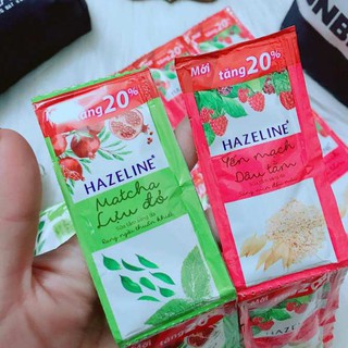 DÂY 14 GÓI SỮA TẮM SÁNG DA HAZELINE MATCHA LỰU ĐỎ -  YẾN MẠCH DÂU TẰM