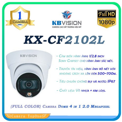 FULL COLOR Camera Dome 4 in 1 2.0 Megapixel KBVISION KX-CF2102L