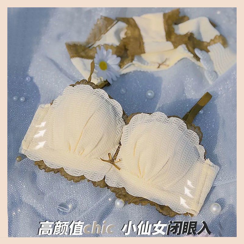 Set Đồ Lót Ren Không Gọng Thép Dày Dặn Quyến Rũ Chống Chảy Xệ Cho Nữ