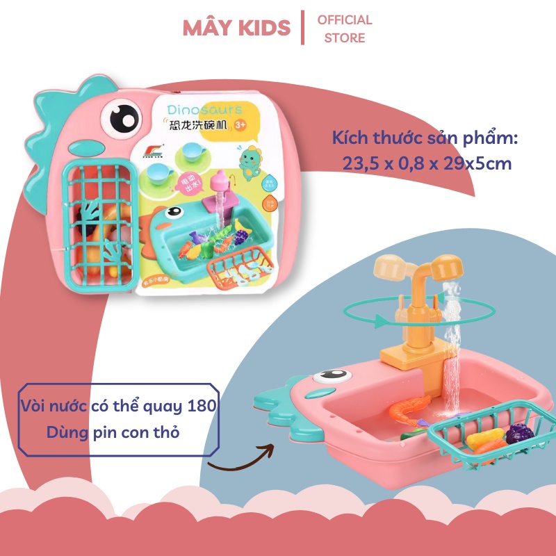 Bộ Đồ Chơi Nhà Bếp Rửa Rau Củ Quả, Câu Cá Cho bé - Mây Kids