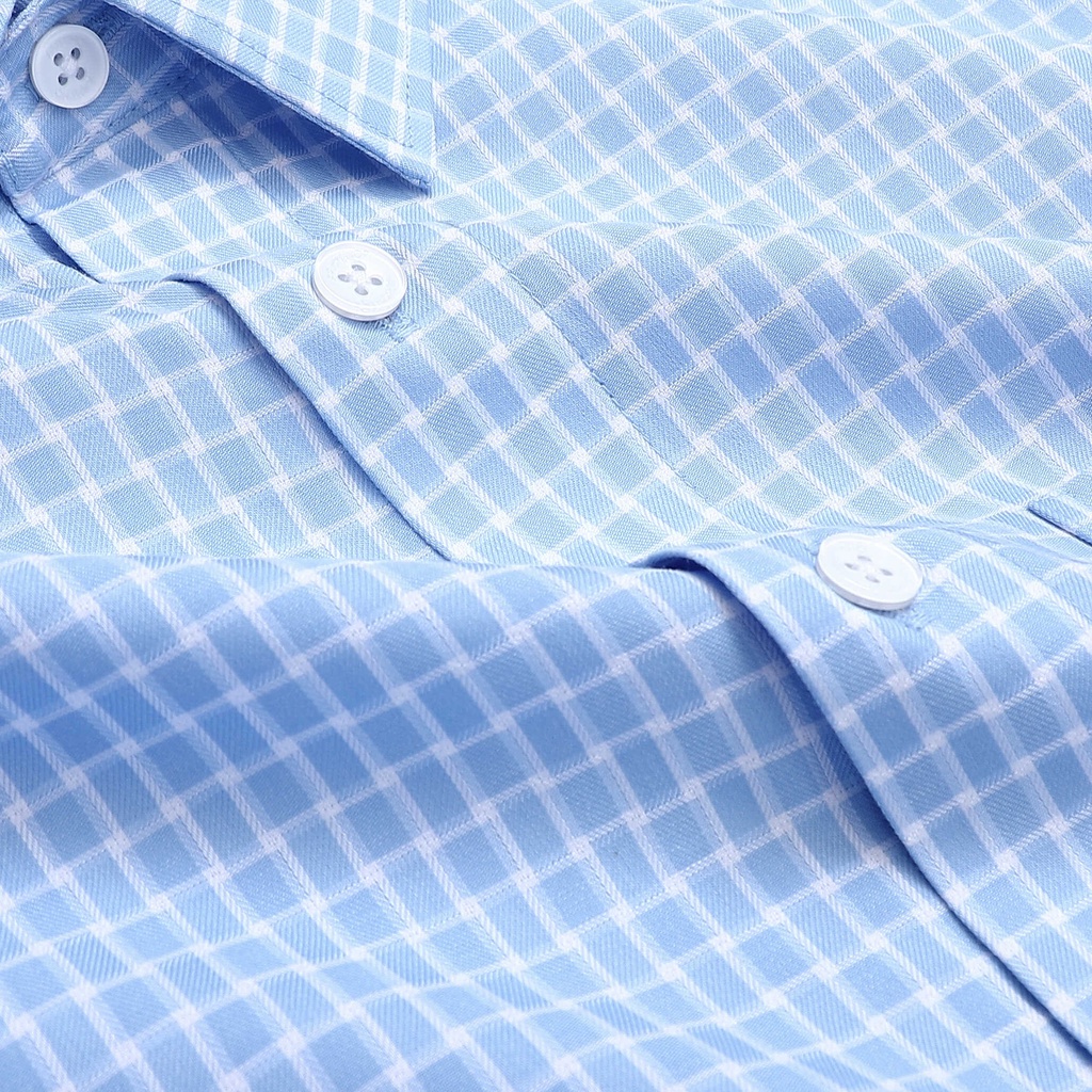 [MẪU MỚI] Áo sơ mi nam dài tay ARISTINO phom Regular fit, họa tiết kẻ trắng xanh trẻ trung, lịch lãm - ALS33801