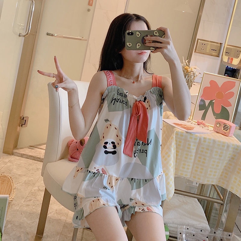 Đồ ngủ Hai Dây Thiết Kế Quyến Rũ Thời Trang Mùa Hè Hàng Mới Dành Cho Nữ