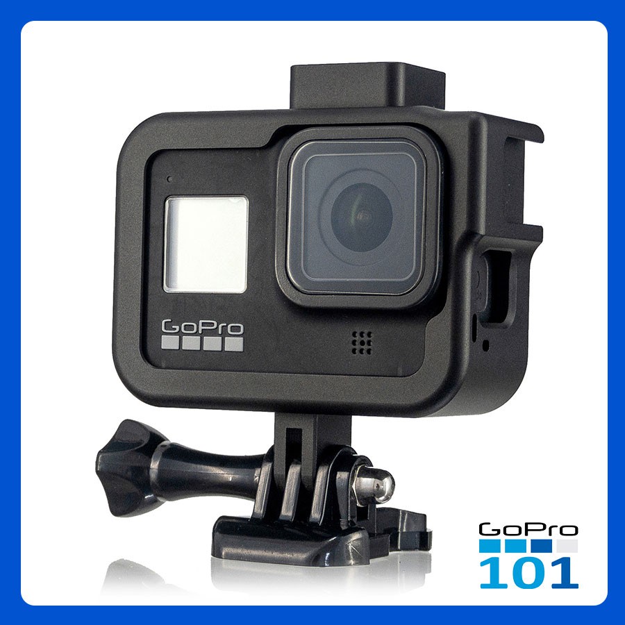 Case Thép CNC / Khung Nhựa bảo vệ cho Gopro 8 có chân ngàm hotshoe gắn phụ kiện media - GoPro101