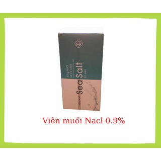 Viên muối tinh SEASALT Nacl_0,9%_Nước muối sinh lý NaCl 0,9%_Chai 50 viên_Dung dịch nước muối tự pha siêu tiết kiệm_BHAT