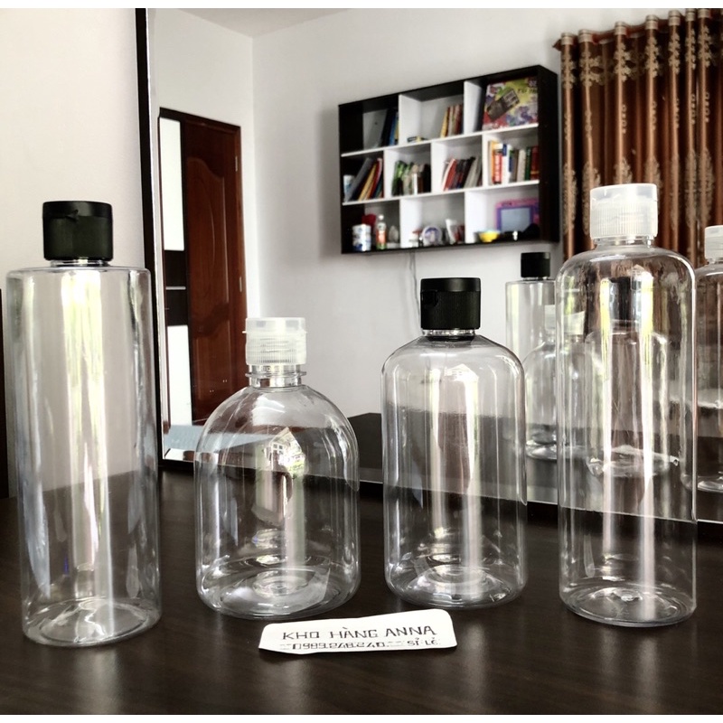 CHAI NHỰA NẮP BẬT TRONG / TRẮNG / ĐEN - CHAI Đựng sữa Tắm , chiết mĩ phẩm 30ML / 50ml / 100ml / 200ml / 500ml