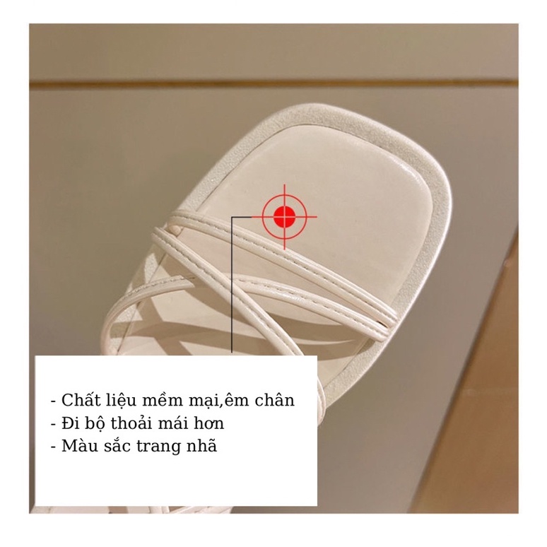 Dép Sandal Dây Mảnh Nữ Tính Đế Bánh Mì 3cm Dép Đi Du Lịch Đi Biển Phong Cách Hàn Quốc