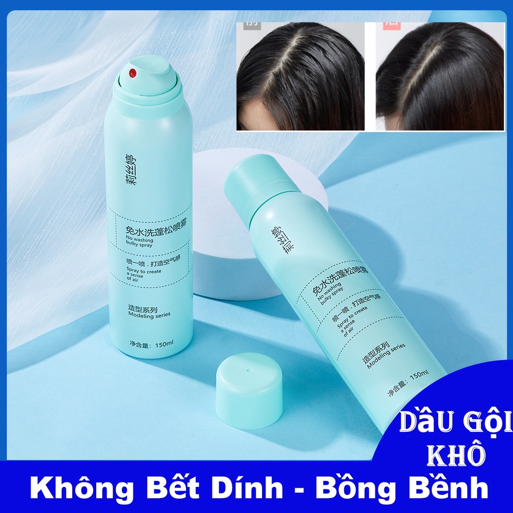 Dầu gội khô dạng xịt, dầu gội đầu khô không bết dính phồng tóc | Chai xịt tóc Thơm Mượt Listine 150ml Bồng bềnh Suốt 8h