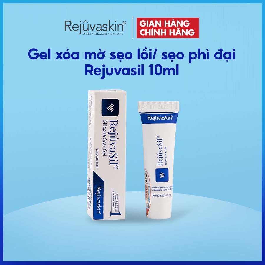 Gel ngăn ngừa sẹo và làm xẹp sẹo lồi, sẹo phì đại REJUVASKIN Rejuvasil 10ml