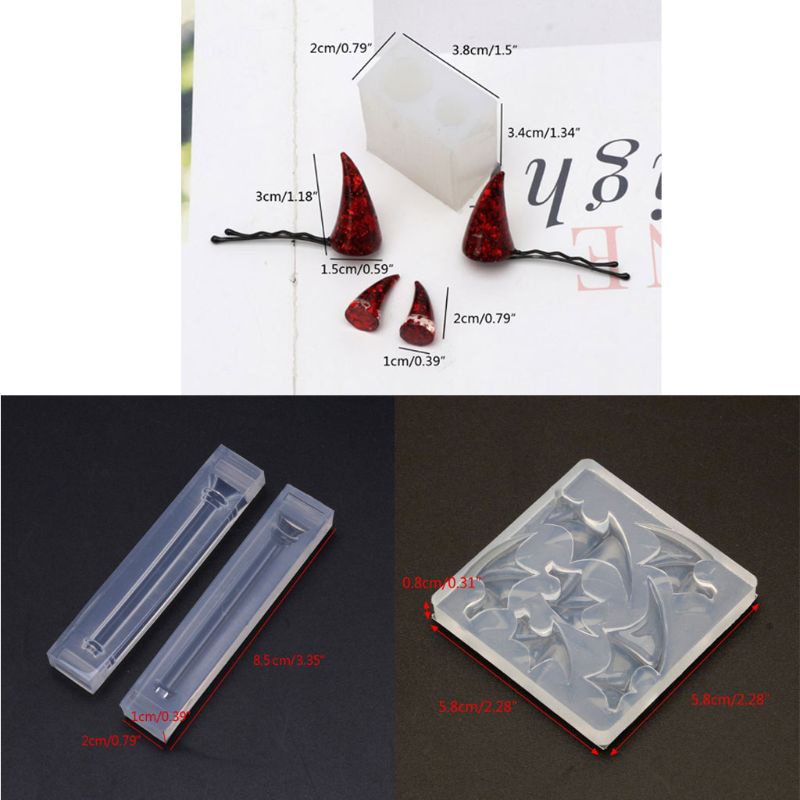 Sa Khuôn Silicone Làm Móc Khóa Hình Cặp Cánh Ác Quỷ Mini