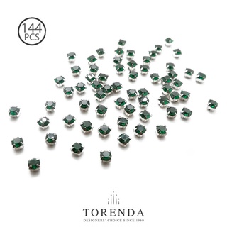 144 Chiếc Torenda Rhodium Variants - Xanh Lá Cây (Ngọc Lục Bảo)