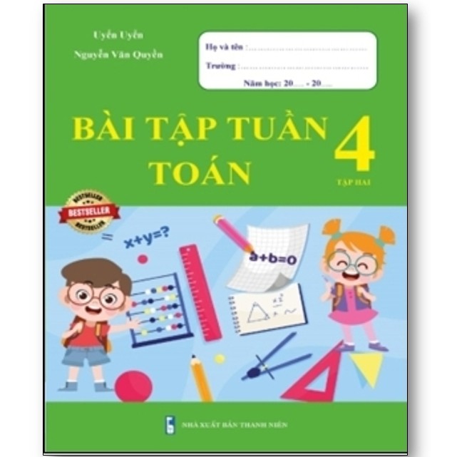 Sách - Combo Bài Tập Tuần và Đề Kiểm Tra - Toán và Tiếng Việt 4 - Cả Năm (8 cuốn)