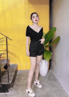 Áo bẹt vai thun gân đũa ✅✅✅ y