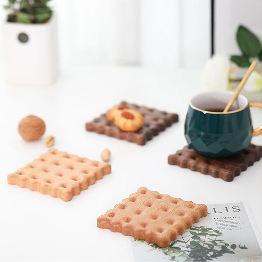 NICKOLAS Đế Lót Ly Hình Bánh Quy Màu Đen Thiết Kế Hiện Đại Sáng Tạo Trang Trí Nhà Cửa