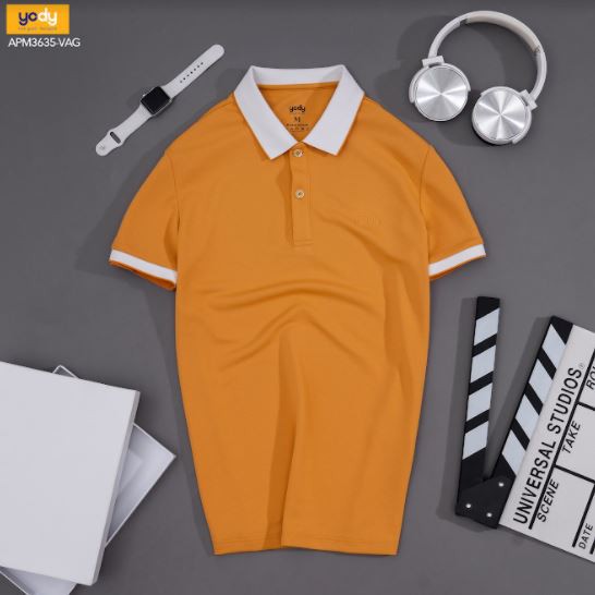 Áo polo cafe nam YODY thấm hút tốt, chống tIa UV hữu hiệu - APM3635 | BigBuy360 - bigbuy360.vn