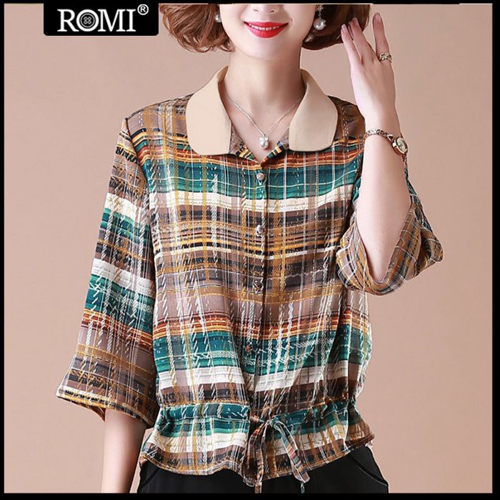 ROMI - ÁO SƠ MI DÁNG RỘNG DẠNG ÁO KIỂUQUÝ BÀ , ÁO KIỂU THỜI TRANG U50-60 CHO NGƯỜI TỪ 50-80KG 3A07 3A15 3A06 3A16