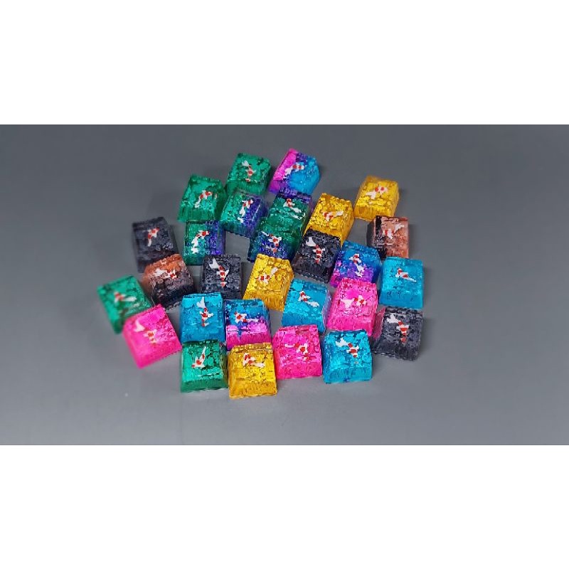Keycap cá koi mini sắc màu trang trí bàn phím cơ gaming