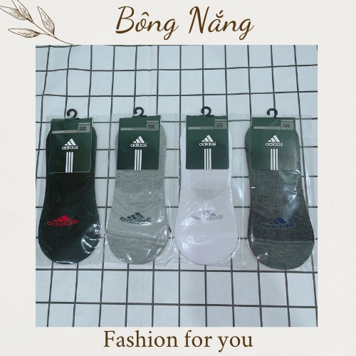 Vớ nam ngắn adidas, tất lười nam đi giày thể thao hàng dày chất liệu cotton thời trang
