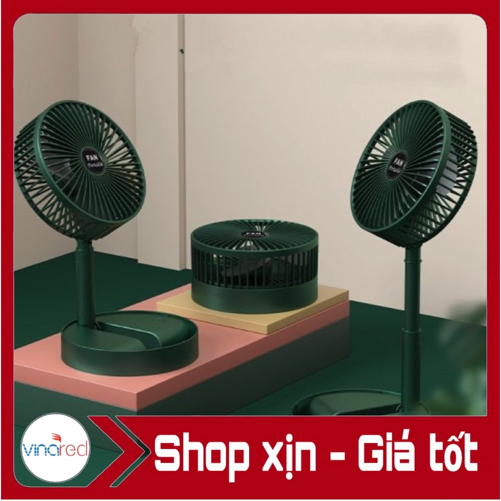 Quạt Tích Điện Mini Gấp Gọn 3 Chế Độ Để Bàn