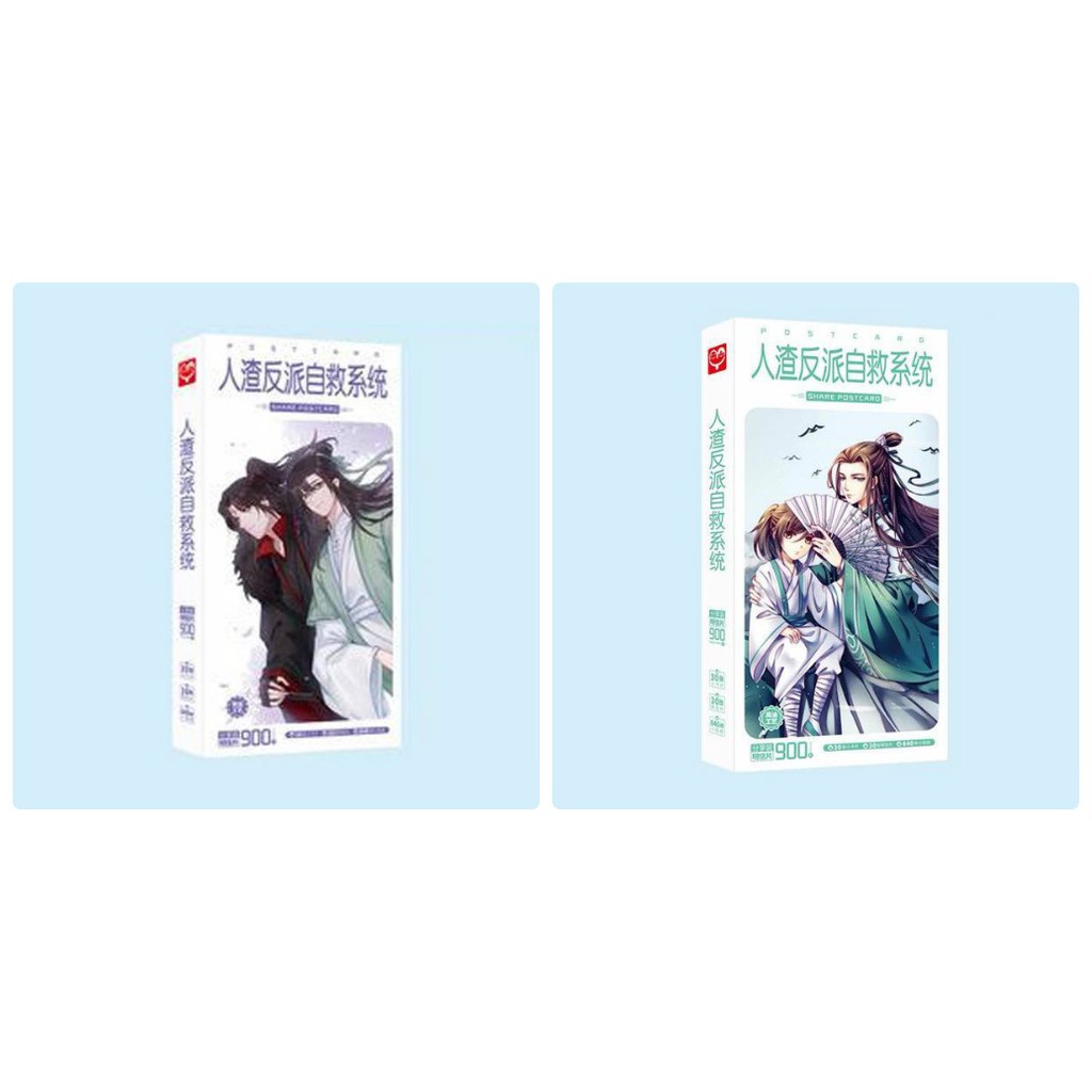Postcard hệ thống tự cứu của nhân vật phản diện hộp ảnh bộ ảnh có ảnh dán + lomo + postcard bưu thiếp anime chibi