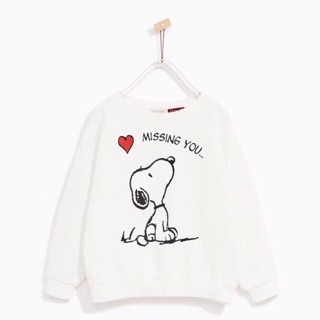 [ZARA XUẤT XỊN] Áo nỉ da cá hoạ tiết Snoopy