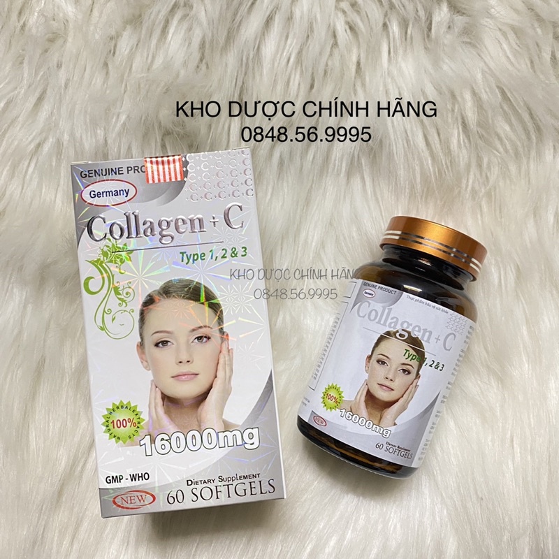 Viên uống đẹp da Collagen + C Type 123 16000mg bổ sung collagen, vitamin e giúp chống lão hóa, cải thiện nếp nhăn (60v)