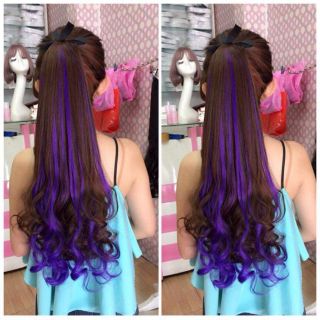Tóc giả cột xoăn đuôi móc line