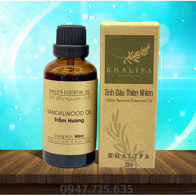 Tinh dầu Trầm Hương KHALIFA giúp khử mùi, giải tỏa căng thẳng, làm thơm phòng dùng xông đèn đốt, máy khuếch tán, treo xe