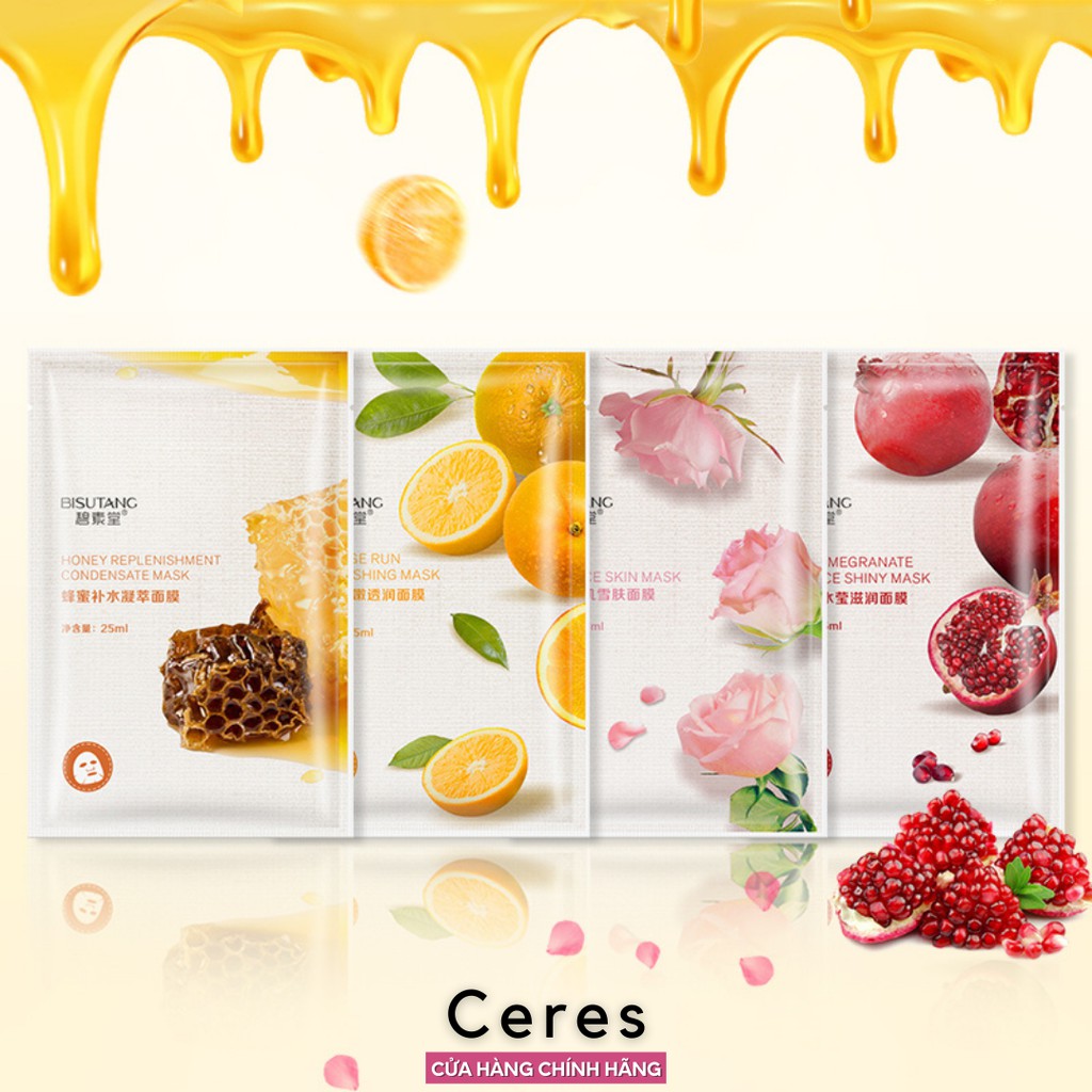 Mặt nạ giấy trái cây dưỡng da rainbow Bisutang mask cấp ẩm trắng da | BigBuy360 - bigbuy360.vn