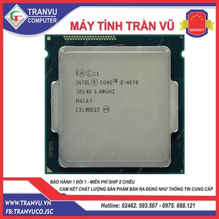 Cpu bộ vi xử lý intel i5 4670 3.4 ghz/1150 tặng fan box cao cấp