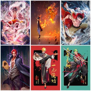 Tranh dán tường 3d,tranh one piece chất liệu Decal