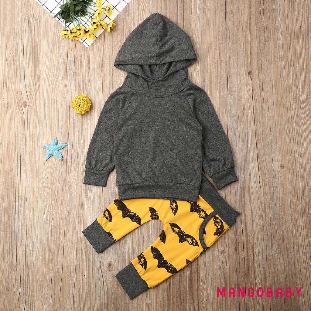 Set Áo Hoodies Có Nón Dài Tay + Quần Dài Cho Bé Trai