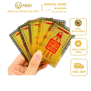 Kim bài ngũ lộ thần tài mạ vàng non linh phù ngũ lộ thần tài khai mở cung tài lộc