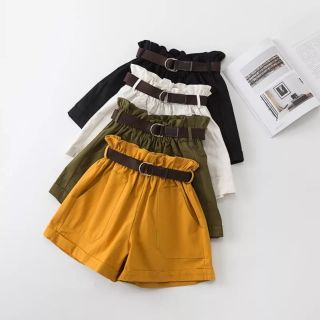 Quần shorts thô cạp cao nữ
